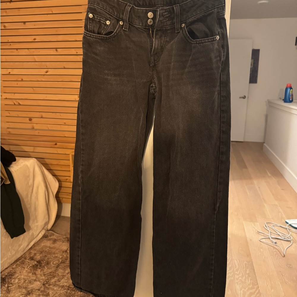 Levi's Women's SuperLow Black Straight Leg Jeans